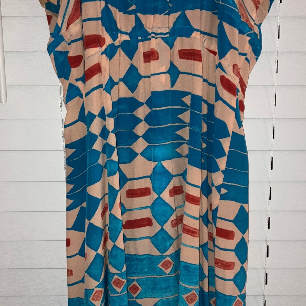 FLASH SALE! Plenty by Tracy Reese Blue and Orange Patterned Maxi Dress - Picture 8 of 10